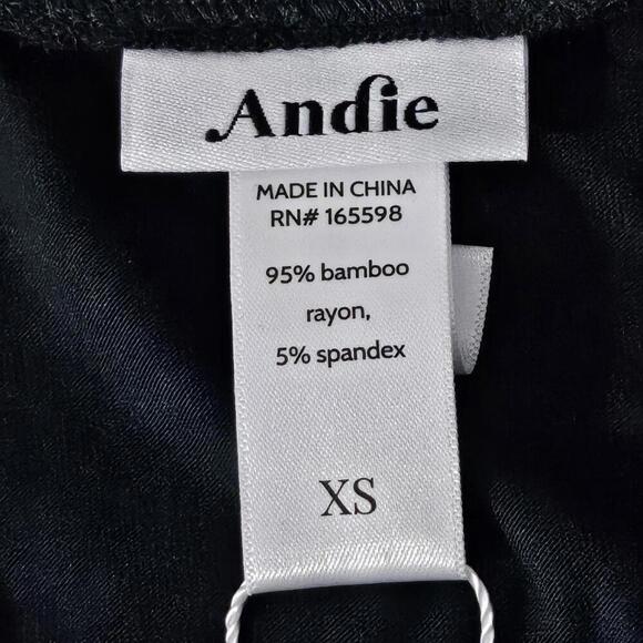 2/$30 Andie The Classic Tee Bamboo Jersey Black Size XS | Soft Everyday T-Shirt - Picture 5 of 7